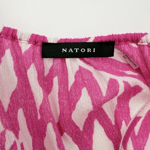 Natori Getaway Midi Dress Pink Lightweight Cotton Boho XS Resort Vacation Summer - Picture 6 of 9